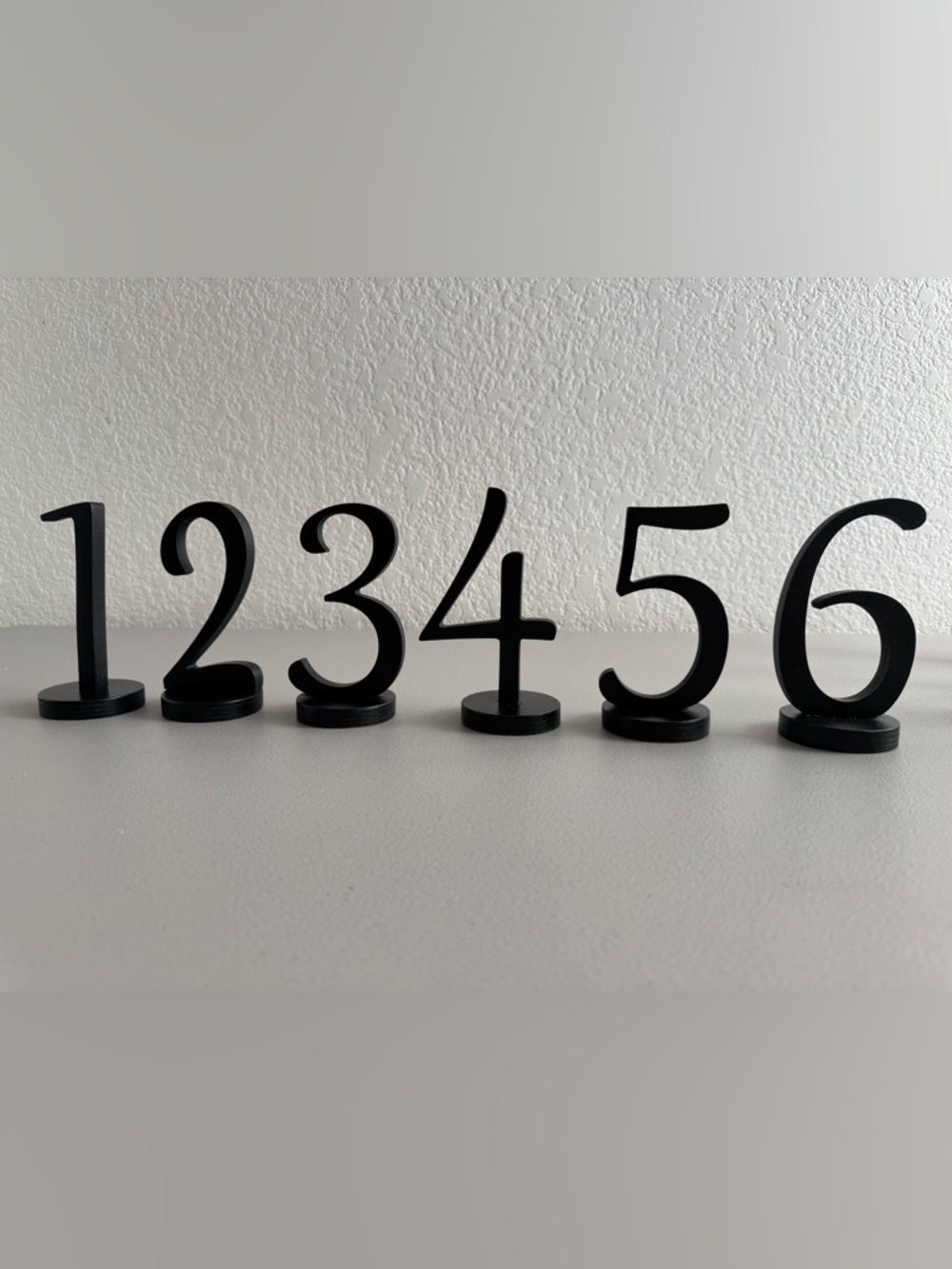 Black Modern Table Numbers 1 -16